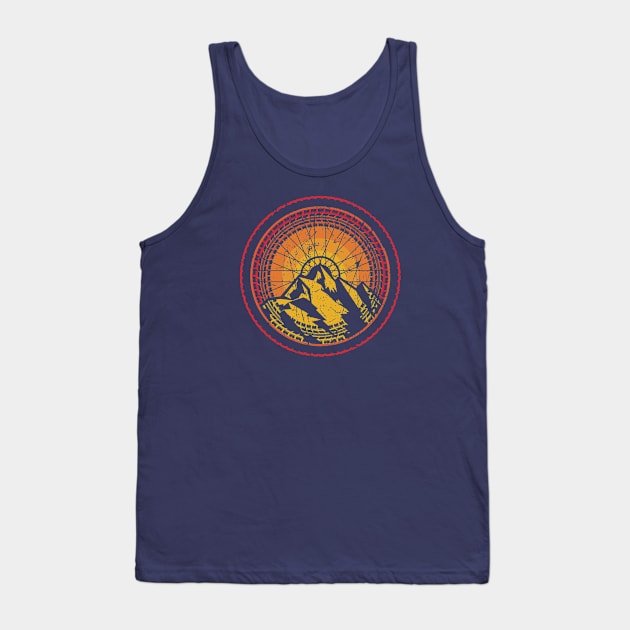 Baked Earth Biking Sun Cycling Mountain Bike Art Tire Sunset Biker Grunge Tank Top by TeeCreations